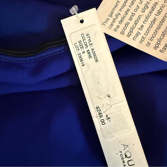 AQUA Off-the-Shoulder Scuba Crepe Gown Blue Women’s Sz 6 - Picture 6 of 8